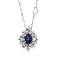 Necklace Damiani Woman Mimosa in White Gold Zaffiro 1.12 Ct 81096523 - 81096523